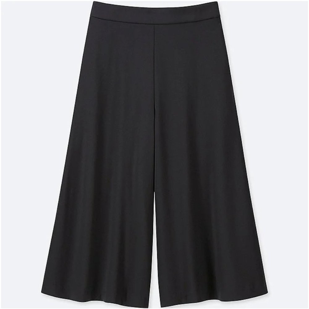Drape Wide Leg Crop in Black